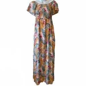 One clothing off the shoulder floral maxi